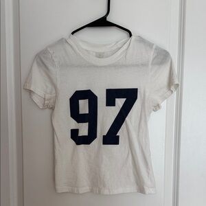 Altar'd State White Tee with Navy Graphic